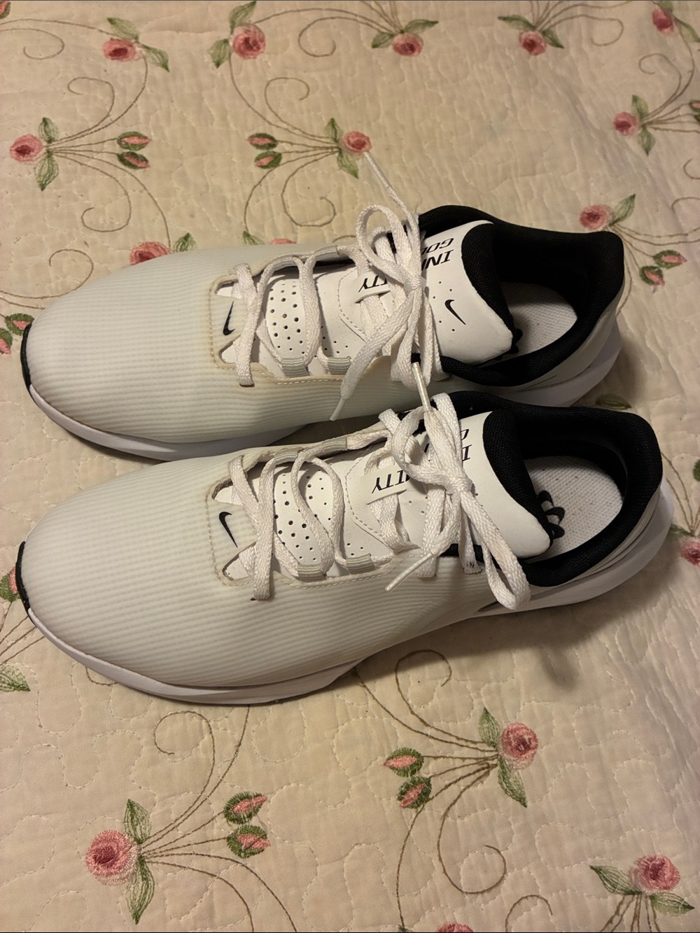 Nike Infinity Golf Next Nature White and Black Men's Athletic Trainers